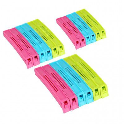 ATEVON 18 Pcs - 3 Different Size Plastic Food Snack Bag Pouch Clip Sealer Large, Medium, Small Plastic Snack Seal Sealing Bag Clips Vacuum Sealer (Set of 18, Multi-Color), Mix Size