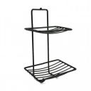 ATEVON 2-Tier Metal Soap Rack Organizer – Rustproof Bathroom Shelf (Black)...