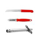 ATEVON 3 in 1 Kitchen Combo Lighter, Stainless Steel Knife and Peeler Lighter with Vegetable Cutter Peeler,Cheese/Ginger Grater (2)...