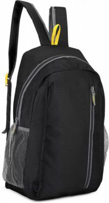 ATEVON Black PU Leather Casual Backpack - Trendy Unisex Bag for Men & Women