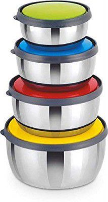 ATEVON Collection Multicolor Set of 4 - Stainless Steel Storage Containers 