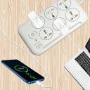ATEVON Extension Board,Power Strip Multi Plug Extension 6+1 Socket,13 Amp, 2.5 M Cable, Push up Switch,( White )...