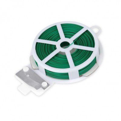 ATEVON Green Thumb Essential: 50M Plastic Twist Tie Wire Spool with Cutter – Convenient Garden and Yard Plant Support for Easy and Neat Tying