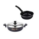ATEVON Nonstick Aluminium Cookware Set – Induction & Gas Stove – Black...