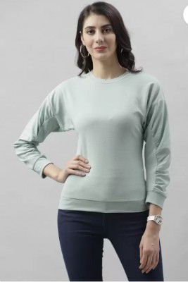 ATHENA  Casual Regular Sleeves Solid Women Light Green Top