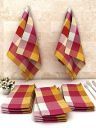 Athom Living Big Checks Cotton Multipurpose Kitchen Towel/Cleaning Cloth 45x45 cm Pack of 12...