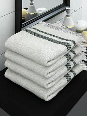 Athom Living Ecosaviour Premium Cotton Bath Towel Pearl White (Pack of 4)