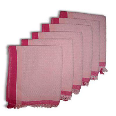 Athom Living Light Weight Cotton Premium Waffle Border Bath Towel 75x150 cm Pack of 6