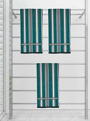 Athom Trendz Ecosaviour Striped Cotton Bath Towel 70x140 cm Multicolour, Pack of 3