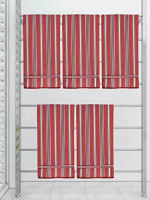 Athom Trendz Ecosaviour Striped Cotton Bath Towel 70x140 cm [ Pack of 5 ]