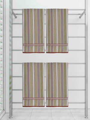 Athom Trendz Ecosaviour Striped Cotton Bath Towel 70x140 cm Multicolour Pack of 4