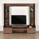 @home By Nilkamal Walton Engineered Wood Shelves Storage TV Unit with Glass Shutter (Wenge)...