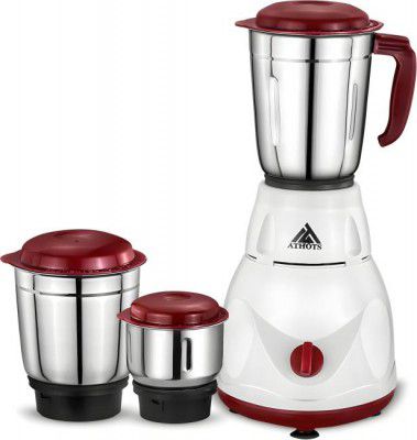 Athots CNC hybrid POWER FULL 550 W Juicer Mixer Grinder  (eco Mingle | 3 Jars | White, cheery)