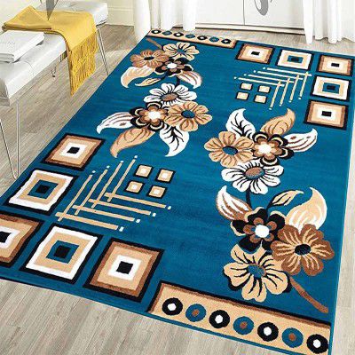 ATM CARPET Home Decore Acrylic Rectangular Carpet For Your Living Room & Drawing Room Aywhere In Your Home (180X240 Blue Colour)- 6X8 Feet