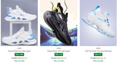 Ajio Footwear Loot : Atom Shoes Upto 55% Off