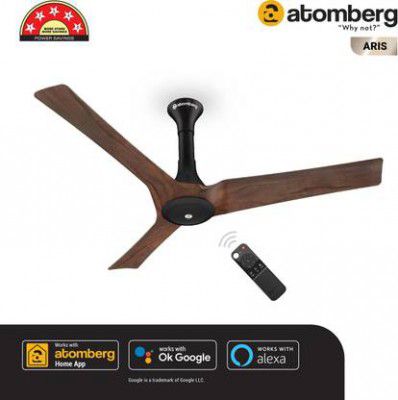 Atomberg Aris with 3 Year Warranty BLDC Motor with Remote 1200 mm Ceiling Fan (5 Star | Pack of 1)