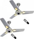 Atomberg Efficio+ 5 Star 900 mm 3 Blade Ceiling Fan  (BLDC Motor with Remote | Sand Grey | Pack of 2)...