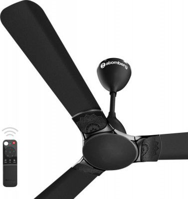 Atomberg Erica 5 Star 1200 mm 3 Blade Ceiling Fan (BLDC Motor with Remote | Midnight Black | Pack of 1)