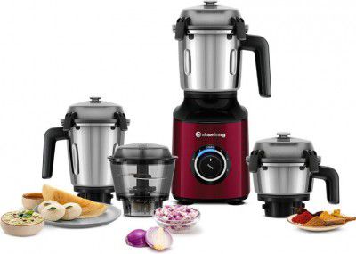 Atomberg Zenova With Unique Coarse Mode 550 W Mixer Grinder (BLDC | 4 Jars | Red, Wine)