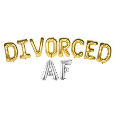 Atpata Funky Divorce Party Balloon Bouquets & Decorations (Divorced AF), silver