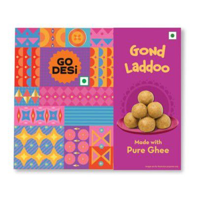 Atta Gond Laddu 200 grams, Dry Fruits Laddoo, Indian Sweets Mithai, GO DESi