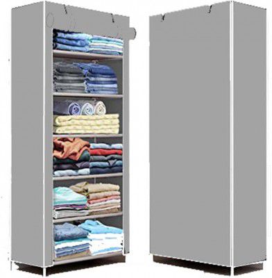 Attache Carbon Steel Collapsible Wardrobe (Finish Color - GREY, DIY(Do-It-Yourself))