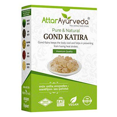 Attar Ayurveda Gond Katira Pure (Edible Gum) - 200 grams | Tragacanth Gum | High Cooling Properties Herbal Food | Super Food |