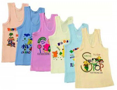 ATTRACTIVE  Vest For Baby Boys & Baby Girls Cotton  (Multicolor, Pack of 3)