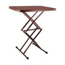 Attro A A Axis Height-Adjustable Multi-Purpose Plastic Table for Study,Dining & Outdoor, Folding Rectangular Table - Brown...