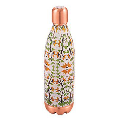 Attro Aarogyam 1000ml O2 Floral Designer Joint-less Copper Water Bottle