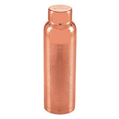 Attro Aarogyam 1000ml Ozone Carving Finish Joint-less Copper Water Bottle