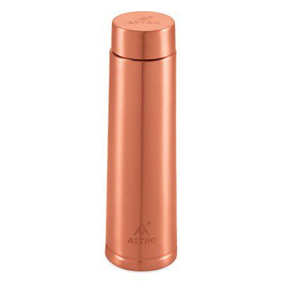 Attro Aarogyam Satveda Matte Finish Copper Water Bottle,900 ml