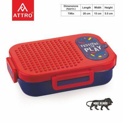 ATTRO Brike Mate Stainless Steel Lunch Box – 3 Compartments Bento Tiffin – 600ml