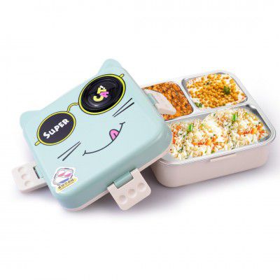 ATTRO Carnival Super Cat Lunch Box 2 Layer Stainless Steel Lunch Box Comes 