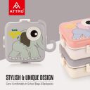 ATTRO Carnival Super Elephant Lunch Box 2 Layer Stainless Steel - Grey...