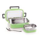 Attro Click Style Stainless Steel Insulated Airtight Leak-Proof Lunch Box for Office, School, Picnic, 800 Ml - Green...