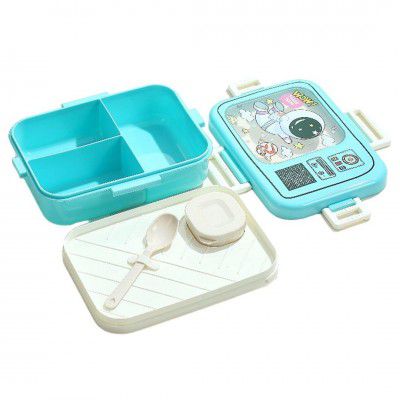 ATTRO Craze Space Theme Kids Lunch Box - 1290ml+70ml Blue