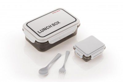 ATTRO Crunch Plastic Lunch Box Airtight, BPA-Free Comes with Fork & Spoon – Ideal for Office
