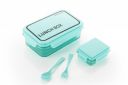 ATTRO Crunch Plastic Lunch Box Airtight, BPA-Free Comes with Fork & Spoon – Ideal for Office, School, Travel, Adults & Kids- Green- 900ml...