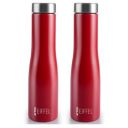 ATTRO Eiffel 1000ml Stainless Steel Water Bottle - Set of 2 Red...