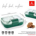 ATTRO Food Bite Kids Plastic Lunch Box – 3 Compartments, 1 Small Container & Spoon - Purple Pink-500ml...