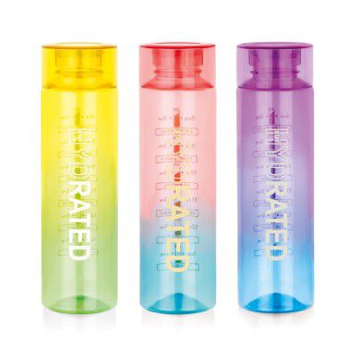 ATTRO Glitz 1000ml Dual Color Round Plastic Water Bottle 