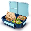 ATTRO Gourmet 3 Compartment Lunch Box Portable Meal Organizer – 1700ml Blue...
