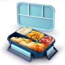 ATTRO Gourmet 4 Compartment Lunch Box Portable Meal Organizer 1000ml Blue, Plastic...