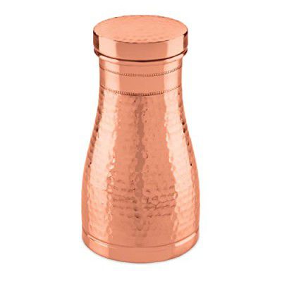 Attro Hammered Finish Copper Trio Water Pot with Lid Improve Your Immunity, Brain, Nervous System & Healthy Skin - 950 ml