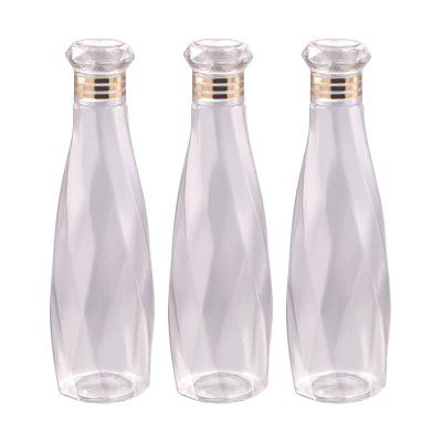 Attro Helix Unbreakable PET Fridge Water Bottle Set,Set Of 3,1000 ml,Clear