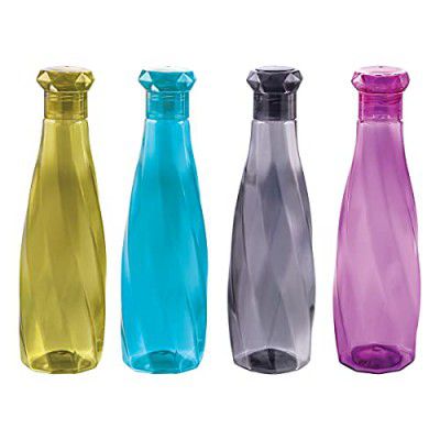 Attro Helix Unbreakable PET Fridge Water Bottle,Set of 4,1000 ml