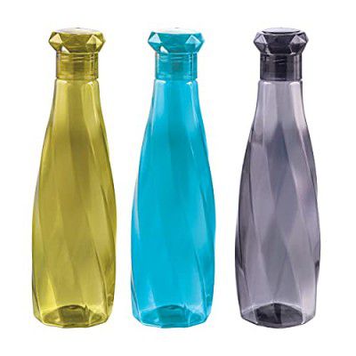 Attro Helix Unbreakable PET Fridge Water Bottle, Set of 3,1000 ml