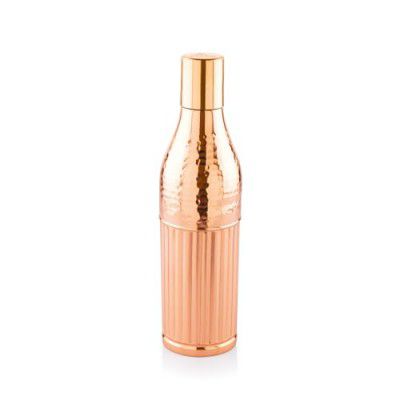 Attro Jeevan - 800ml Vinatge Finish Copper Water Bottle - Hammer Salayi