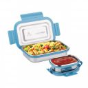 ATTRO Lunchmate Stainless Steel Lunch Box with 1 Small Container Airtight 800ml+180ml- Blue...